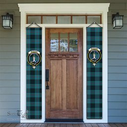 ScotsTee Shop Scottish Morgan Ancient Tartan Front Porch Sign Set, Hanging Banner Set