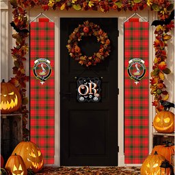 ScotsTee Shop Scottish Quarrie Modern Tartan Front Porch Sign Set, Hanging Banner Set