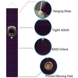 ScotsTee Shop Scottish Rutherford John Tartan Front Porch Sign Set, Hanging Banner Set