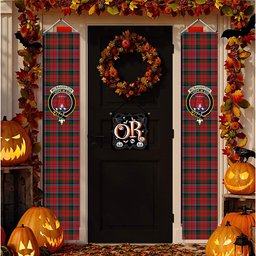 ScotsTee Shop Scottish McNaughton Tartan Front Porch Sign Set, Hanging Banner Set