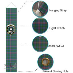 ScotsTee Shop Scottish Pitcairn Hunting Ancient Tartan Front Porch Sign Set, Hanging Banner Set