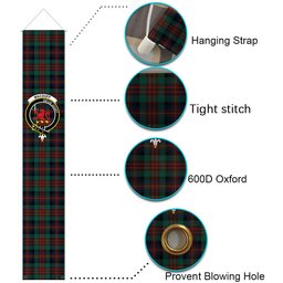 ScotsTee Shop Scottish MacDuff Hunting Modern Tartan Front Porch Sign Set, Hanging Banner Set