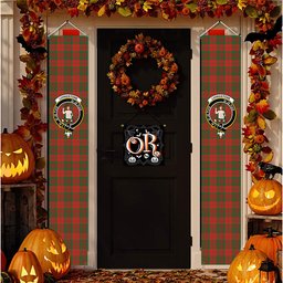 ScotsTee Shop Scottish Livingstone Ancient Tartan Front Porch Sign Set, Hanging Banner Set