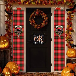 ScotsTee Shop Scottish Nesbitt Modern Tartan Front Porch Sign Set, Hanging Banner Set