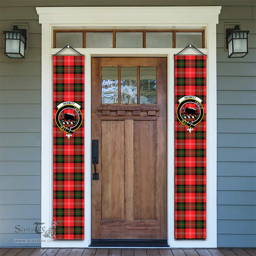 ScotsTee Shop Scottish Nesbitt Modern Tartan Front Porch Sign Set, Hanging Banner Set
