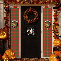 ScotsTee Shop Scottish McFie Ancient Tartan Front Porch Sign Set, Hanging Banner Set