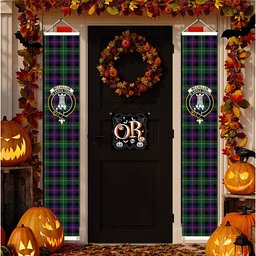 ScotsTee Shop Scottish McCallum #2 Tartan Front Porch Sign Set, Hanging Banner Set