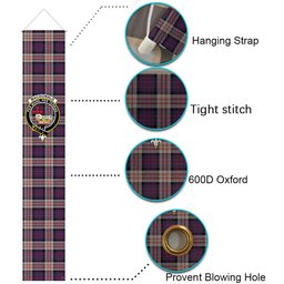 ScotsTee Shop Scottish MacDonald Pattern of Plaids Tartan Front Porch Sign Set, Hanging Banner Set
