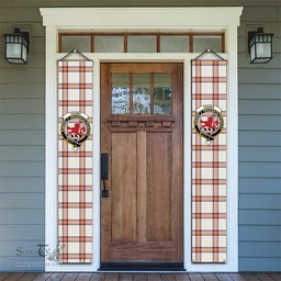 ScotsTee Shop Scottish Young Christina Ancient Tartan Front Porch Sign Set, Hanging Banner Set