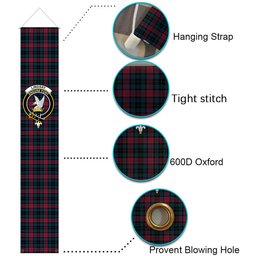 ScotsTee Shop Scottish Lindsay-McGee Modern Clan Tartan Front Porch Sign Set, Hanging Banner Set