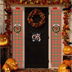 ScotsTee Shop Scottish Munro Ancient Tartan Front Porch Sign Set, Hanging Banner Set