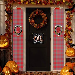 ScotsTee Shop Scottish Moubray Tartan Front Porch Sign Set, Hanging Banner Set