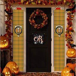 ScotsTee Shop Scottish Houston Ancient Tartan Front Porch Sign Set, Hanging Banner Set