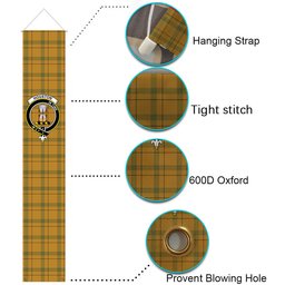 ScotsTee Shop Scottish Houston Ancient Tartan Front Porch Sign Set, Hanging Banner Set
