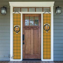 ScotsTee Shop Scottish Houston Ancient Tartan Front Porch Sign Set, Hanging Banner Set