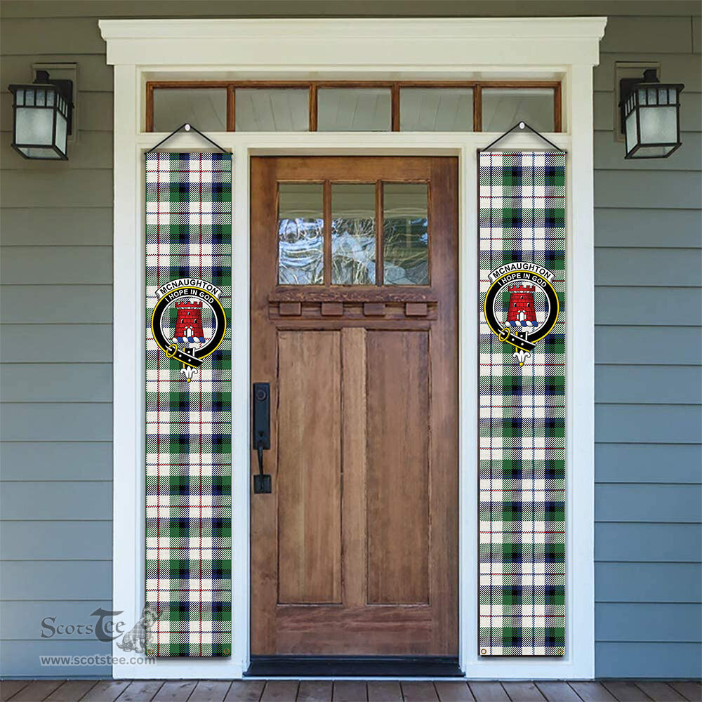 ScotsTee Shop Scottish McNaughton Dress Modern Tartan Front Porch Sign Set, Hanging Banner Set