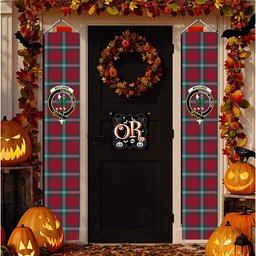 ScotsTee Shop Scottish MacLaine of Loch Buie Modern Tartan Front Porch Sign Set, Hanging Banner Set