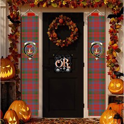 ScotsTee Shop Scottish Lumsden of Kintore Ancient Tartan Front Porch Sign Set, Hanging Banner Set