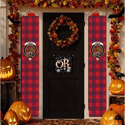 ScotsTee Shop Scottish Leslie Modern Tartan Front Porch Sign Set, Hanging Banner Set