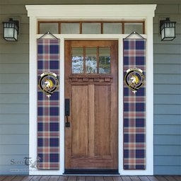 ScotsTee Shop Scottish Stewart of Appin Hunting Dress Tartan Front Porch Sign Set, Hanging Banner Set