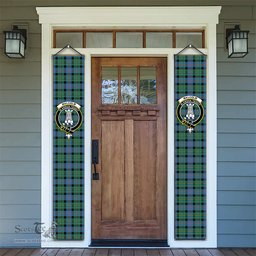 ScotsTee Shop Scottish Malcolm Ancient Tartan Front Porch Sign Set, Hanging Banner Set