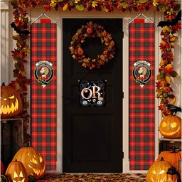 ScotsTee Shop Scottish Kirk Modern Tartan Front Porch Sign Set, Hanging Banner Set
