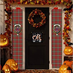 ScotsTee Shop Scottish Ogilvie 3 Tartan Front Porch Sign Set, Hanging Banner Set