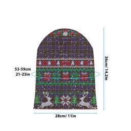 ScotsTee Shop Scottish Anderson W L Anderson, Stirling Tartan Plaid Christmas Deer Snowman Snowflake Bell Knit Beanie