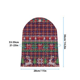 ScotsTee Shop Scottish Ainslie Tartan Plaid Christmas Deer Snowman Snowflake Bell Knit Beanie