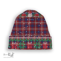 ScotsTee Shop Scottish Ainslie Tartan Plaid Christmas Deer Snowman Snowflake Bell Knit Beanie