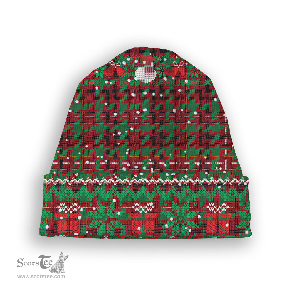 ScotsTee Shop Scottish Ainslie Ancient Tartan Plaid Christmas Deer Snowman Snowflake Bell Knit Beanie
