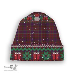 ScotsTee Shop Scottish Anderson of Kinnedear Red Tartan Plaid Christmas Deer Snowman Snowflake Bell Knit Beanie