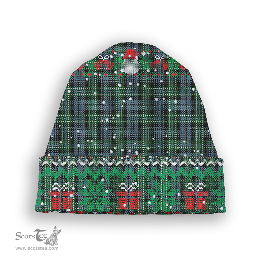 ScotsTee Shop Scottish Arbuthnott - TD Tartan Plaid Christmas Deer Snowman Snowflake Bell Knit Beanie