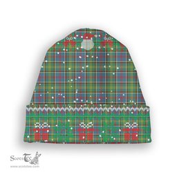 ScotsTee Shop Scottish Ayrshire District Tartan Plaid Christmas Deer Snowman Snowflake Bell Knit Beanie
