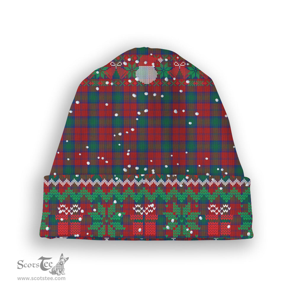 ScotsTee Shop Scottish Affleck Tartan Plaid Christmas Deer Snowman Snowflake Bell Knit Beanie