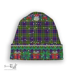 ScotsTee Shop Scottish Arnott Tartan Plaid Christmas Deer Snowman Snowflake Bell Knit Beanie