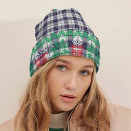 ScotsTee Shop Scottish Alexander of Menstry Dress Modern Tartan Plaid Christmas Deer Snowman Snowflake Bell Knit Beanie