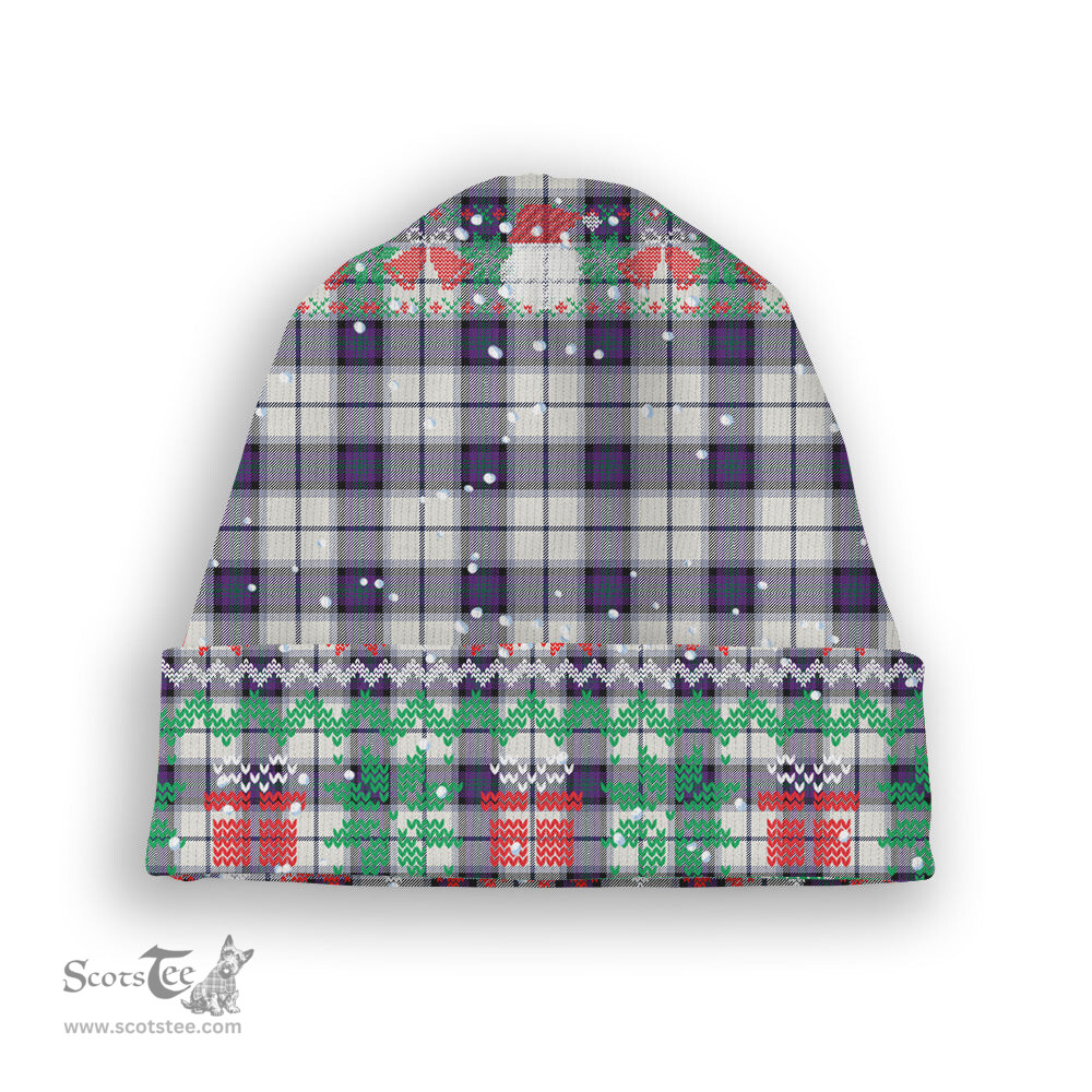 ScotsTee Shop Scottish Alexander of Menstry Dress Modern Tartan Plaid Christmas Deer Snowman Snowflake Bell Knit Beanie