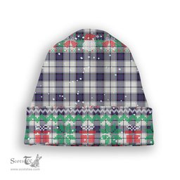 ScotsTee Shop Scottish Alexander of Menstry Dress Modern Tartan Plaid Christmas Deer Snowman Snowflake Bell Knit Beanie