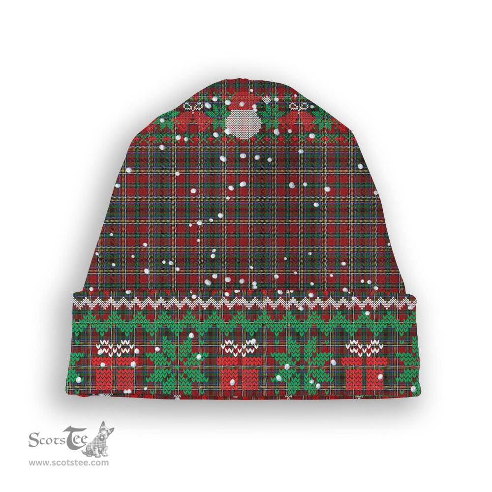ScotsTee Shop Scottish Anderson of Ardbrake Tartan Plaid Christmas Deer Snowman Snowflake Bell Knit Beanie