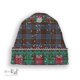 ScotsTee Shop Scottish Anderson MacGregor Hastie 3 Tartan Plaid Christmas Deer Snowman Snowflake Bell Knit Beanie