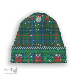 ScotsTee Shop Scottish Aiton Ancient Tartan Plaid Christmas Deer Snowman Snowflake Bell Knit Beanie