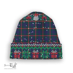 ScotsTee Shop Scottish Agnew Modern Tartan Plaid Christmas Deer Snowman Snowflake Bell Knit Beanie