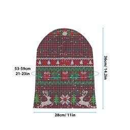 ScotsTee Shop Scottish Aberdeen Tartan Plaid Christmas Deer Snowman Snowflake Bell Knit Beanie