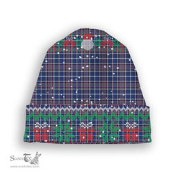 ScotsTee Shop Scottish Alexander of Menstry Modern Tartan Plaid Christmas Deer Snowman Snowflake Bell Knit Beanie