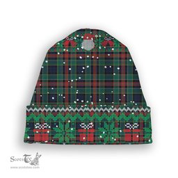 ScotsTee Shop Scottish Allison Modern Tartan Plaid Christmas Deer Snowman Snowflake Bell Knit Beanie