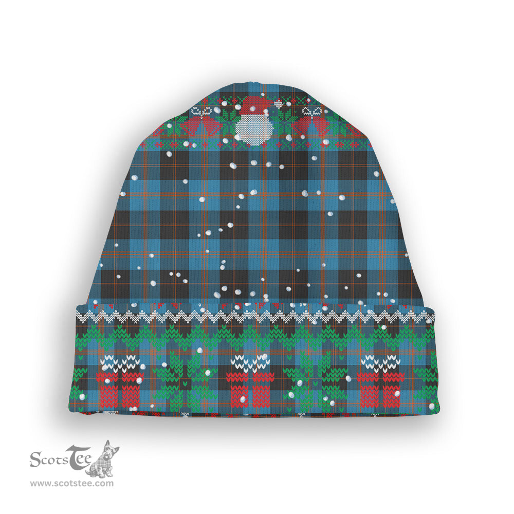 ScotsTee Shop Scottish Angus Ancient Tartan Plaid Christmas Deer Snowman Snowflake Bell Knit Beanie