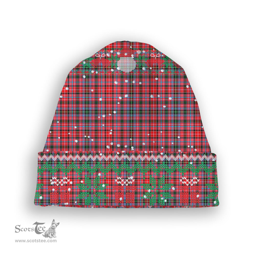 ScotsTee Shop Scottish Aberdeen SC Tartan Plaid Christmas Deer Snowman Snowflake Bell Knit Beanie