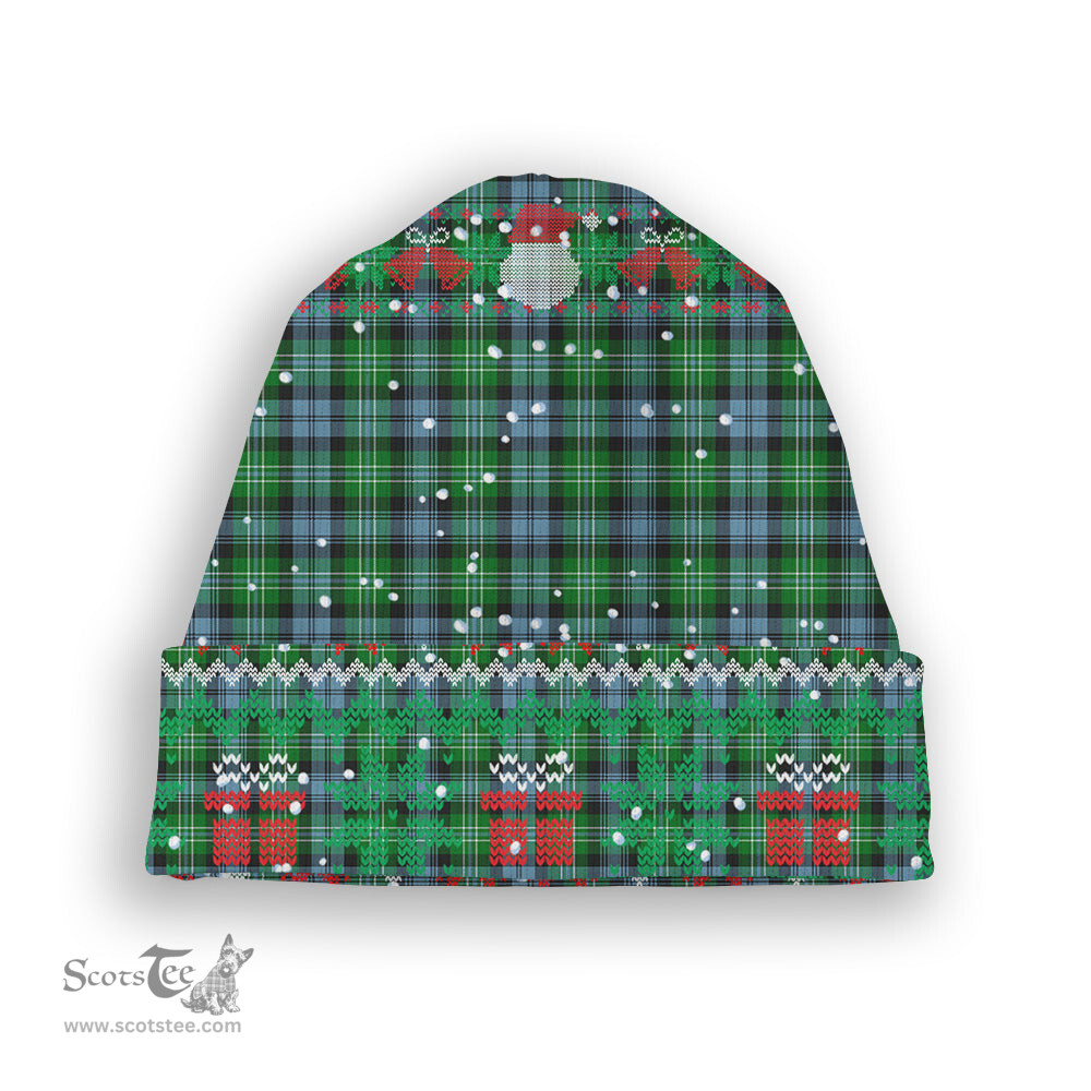 ScotsTee Shop Scottish Arbuthnot Ancient Tartan Plaid Christmas Deer Snowman Snowflake Bell Knit Beanie