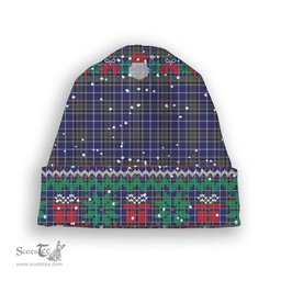 ScotsTee Shop Scottish Alexander of Menstry Tartan Plaid Christmas Deer Snowman Snowflake Bell Knit Beanie